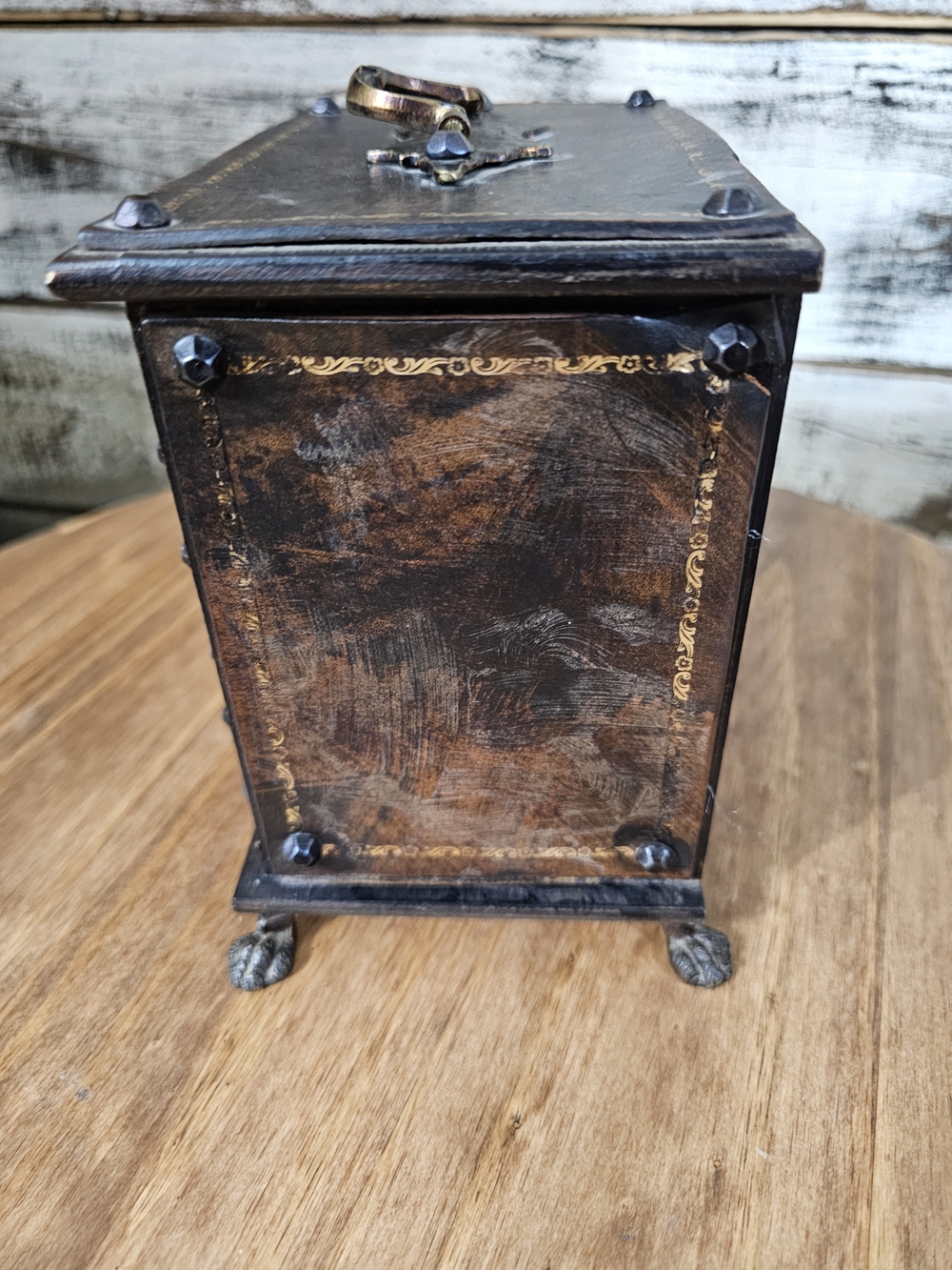 "Vintage" Antique-Style Unique Wooden Jewelry Organizer with Three Drawers - Picture 3 of 13